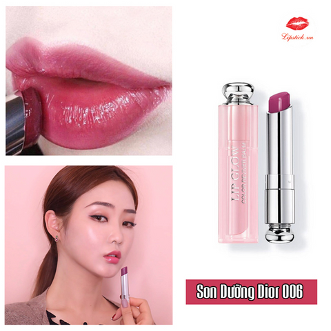 Son Dưỡng Dior Addict Lip Glow 006 Berry - Son Môi Cao Cấp Màu Hồng Tím, Cấp Ẩm, Thiết Kế Sang Trọng Chính Hãng