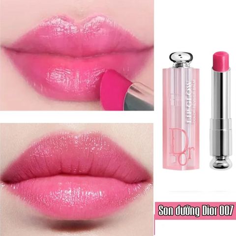 Son Dưỡng Môi Dior Addict Lip Glow 007 Raspberry Màu Hồng Baby Chính Hãng - Dưỡng Ẩm Mịn Màng, Trang Điểm Tự Nhiên
