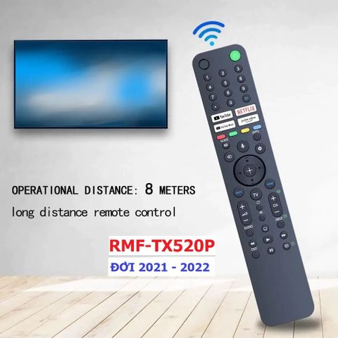 Điều Khiển Tivi Sony Giọng Nói RMF-TX520P - Remote Hàng Mới 2021-2022, Phím Bấm Nhạy, Kèm Pin, Made in Malaysia