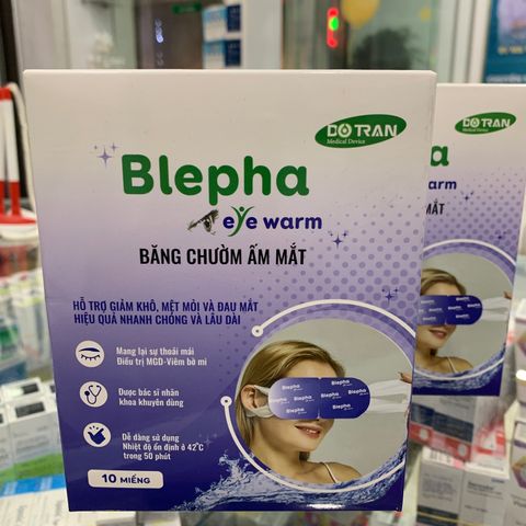Băng Chườm Ấm Mắt Blepha Eye Warm - Giảm Mỏi, Khô Mắt, Thư Giãn, Hỗ Trợ Chức Năng Tuyến Meibomius - Hộp 10 Miếng
