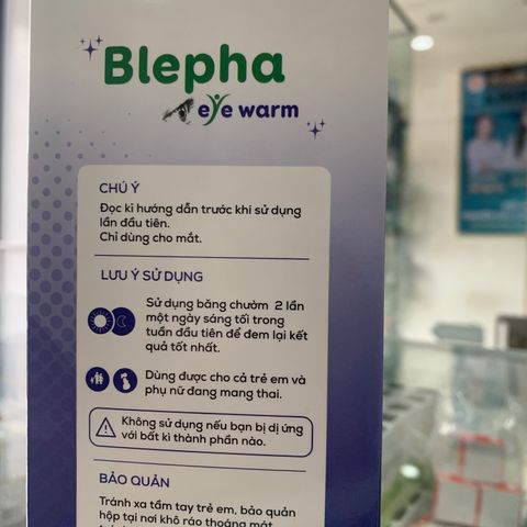 Băng Chườm Ấm Mắt Blepha Eye Warm - Giảm Mỏi, Khô Mắt, Thư Giãn, Hỗ Trợ Chức Năng Tuyến Meibomius - Hộp 10 Miếng