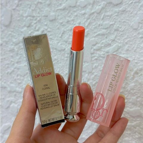 Son Dưỡng Dior Addict Lip Glow Balm 004 Coral - Son Môi Hàng Chính Hãng Màu Cam San Hô 3.2g - Dưỡng Ẩm Tự Nhiên, Chăm Sóc Môi
