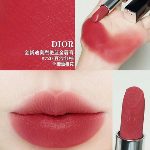 Son Dior Rouge Velvet Nắp Hít 2025 - Màu Hồng Gỗ Chính Hãng, Chất Velvet Mịn, Son Dưỡng Ẩm, Độ Bám Màu Tốt, Thời Trang Quyến Rũ