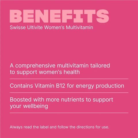Vitamin Tổng Hợp Swisse Women’s Úc 60 Viên - Tăng Cường Sức Khỏe và Giảm Mệt Mỏi cho Phụ Nữ, Bổ Sung Dinh Dưỡng Hiệu Quả