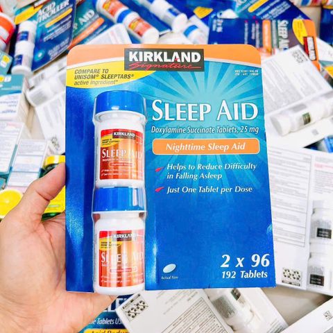 Viên uống hỗ trợ giấc ngủ Kirkland Sleep Aid 25mg - 192 viên giúp ngủ ngon, giảm mất ngủ, không gây lệ thuộc