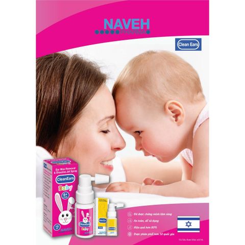 Xịt Tan Ráy Tai An Toàn CleanEars Baby cho Bé Từ 6 Tháng Tuổi - Giúp Làm Sạch, Dưỡng Ẩm Tai Tự Nhiên, Không Gây Kích Ứng