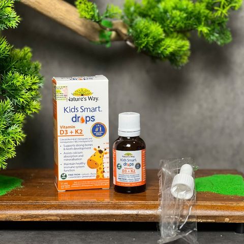 Vitamin D3 + K2 Nature's Way Kids Smart Drops - Hỗ Trợ Hấp Thụ Canxi Và Tăng Cường Sức Đề Kháng Cho Trẻ (11ml)
