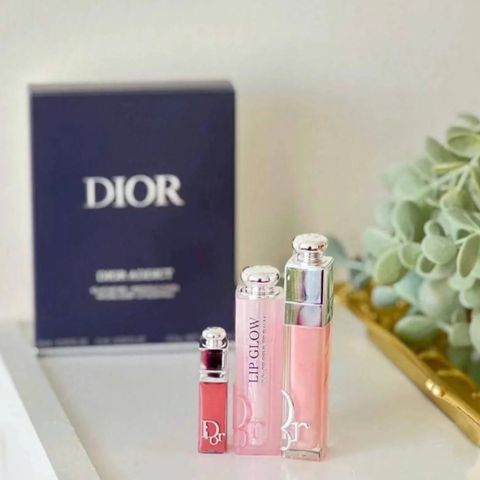 Set Son Dưỡng Dior Addict Natural Glow 3 Món Chính Hãng - Dưỡng Môi Mềm Mại, Tự Nhiên, Phù Hợp Mọi Tông Da