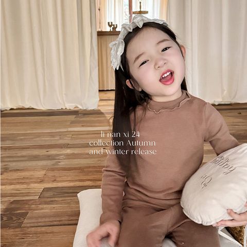 Bộ Đồ Ngủ Dài Tay Cổ Nhún 2 Tầng Cho Bé Gái - Thời Trang Thu Đông Cao Cấp 2024, Mẫu Hàn Quốc Dễ Thương