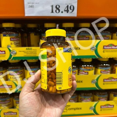 Viên Uống Vitamin B Tổng Hợp Nature Made Super B-Complex With C 460 Viên - Tăng Cường Năng Lượng, Hỗ Trợ Sức Khỏe Tinh Thần