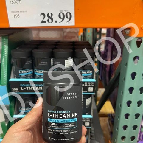 Viên Uống Giảm Stress Sports Research Double Strength L-Theanine 200mg 150 Viên - Bổ Não, Tăng Cường Trí Nhớ Từ Mỹ