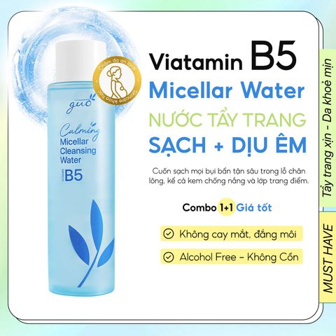 Nước Tẩy Trang Cho Bà Bầu B5 GUO - Micellar Cleansing Water Cấp Ẩm, Làm Dịu Da Nhạy Cảm, Sạch Sâu 75ml/200ml