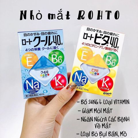 Nhỏ Mắt Rohto Vita 40 Nhật Bản 12ml - Giảm Mỏi Mắt, Ngứa Mắt, Tăng Thị Lực - HSD 2028, Vitamin B6 & E Chất Lượng Cao