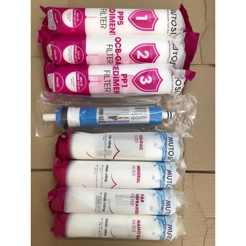Bộ 8 Lõi Lọc Nước Đúc Nối Nhanh MUTOSI Chính Hãng - Thay Thế MP-350-BKQ, Bảo Vệ Màng Lọc, Nước Sạch An Toàn