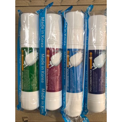 Bộ 4 Lõi Lọc Nước U/F - Loại Đầu U Nhập Khẩu Hàn Quốc - Lõi Lọc Sạch Vi Khuẩn cho Máy Lọc Nước, Nước Uống An Toàn