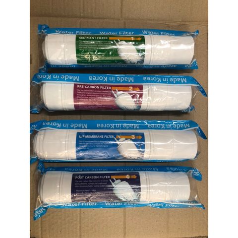Bộ 4 Lõi Lọc Nước U/F - Loại Đầu U Nhập Khẩu Hàn Quốc - Lõi Lọc Sạch Vi Khuẩn cho Máy Lọc Nước, Nước Uống An Toàn