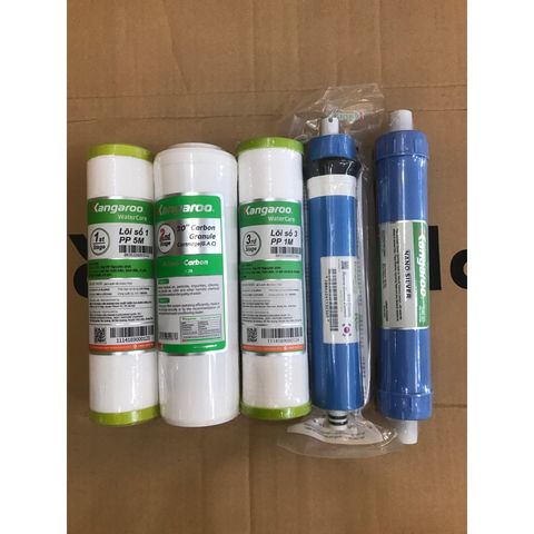 Combo 5 Lõi Lọc Nước 12345 KANGAROO Chính Hãng - Thay Thế Máy Lọc Nước RO, Đảm Bảo Nguồn Nước Sạch, An Toàn