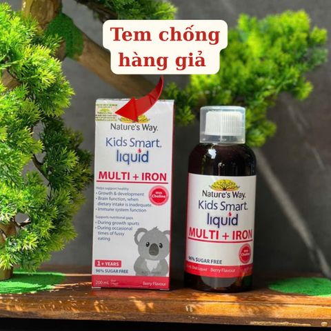 Nature's Way Kids Smart Liquid Multi + Iron 200ml - Hỗ trợ Tăng Cường Sức Khỏe và Đề Kháng cho Trẻ Em - Nhập Khẩu Chính Ngạch Úc