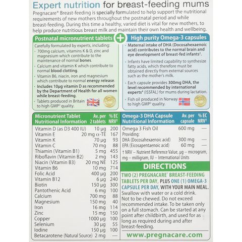 Vitamin Tổng Hợp Pregnacare Dành Cho Phụ Nữ Sau Sinh & Cho Con Bú - 84 Viên Bổ Sung Dưỡng Chất Thiết Yếu