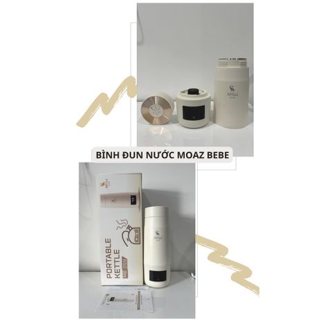 Bình Đun Nước Di Động MoazBéBé MB-058 & Deerma DR035S - Giữ Nhiệt Pha Sữa, Trà, Đun Nước Nhanh 350ml, Công Nghệ Cảm Ứng