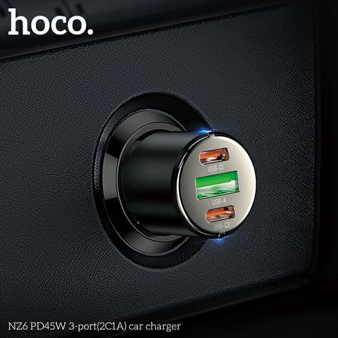 Tẩu Sạc Ô Tô Hoco NZ6 - Sạc Nhanh Đa Cổng Tiện Lợi Cho Điện Thoại Và Thiết Bị Điện Tử - Thiết Kế Nhỏ Gọn Và Bền Bỉ