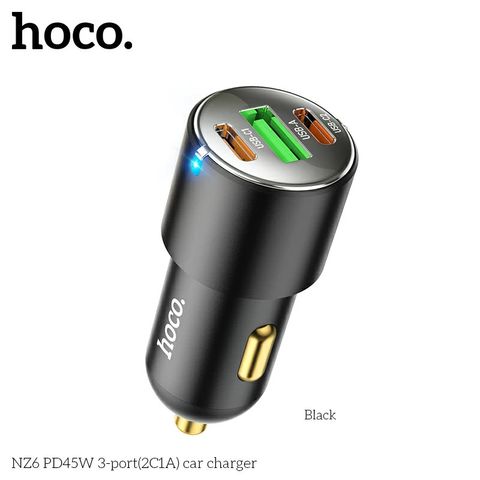 Tẩu Sạc Ô Tô Hoco NZ6 - Sạc Nhanh Đa Cổng Tiện Lợi Cho Điện Thoại Và Thiết Bị Điện Tử - Thiết Kế Nhỏ Gọn Và Bền Bỉ