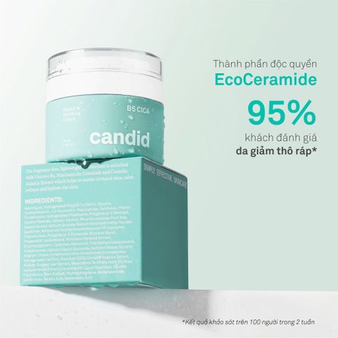 Kem Dưỡng Ẩm B5 CANDID 50ml - Kem Phục Hồi Da CICA Repair & Soothing Cream, Dưỡng Ẩm, Dành Cho Da Nhạy Cảm