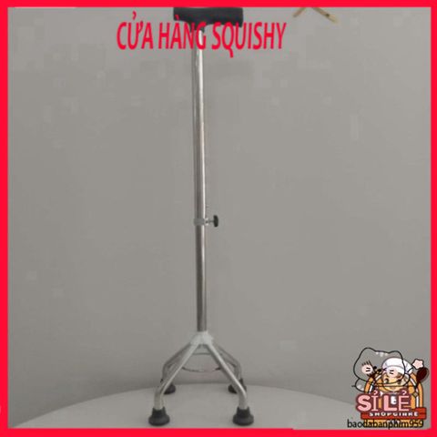 Gậy Batoong 4 Chân INOX - Gậy Chống Người Già Điều Chỉnh Chiều Cao, Hỗ Trợ Di Chuyển An Toàn và Thoải Mái