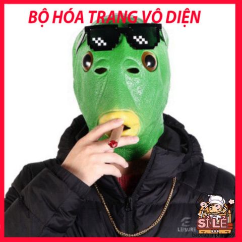 Mặt Nạ CÁ XANH Trùm Đầu Latex Thiên Nhiên - Đồ Hóa Trang Quái Thú Cho Halloween - Phụ Kiện Tiệc Biểu Diễn