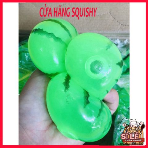 Squishy Quả Dưa Đỏ Xanh Dễ Thương - Mochi Slime Giảm Stress Thú Vị, Đồ Chơi Thư Giãn Dành Cho Trẻ Em và Người Lớn