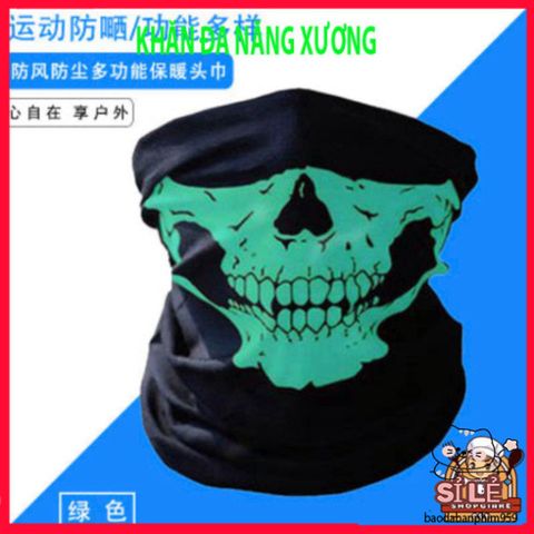 Khăn Phượt Đa Năng Trùm Đầu Hình Xương Đầu Lâu - Bịt Mặt Chống Nắng, Chống Bụi, Thời Trang Phượt Cho Nam Nữ