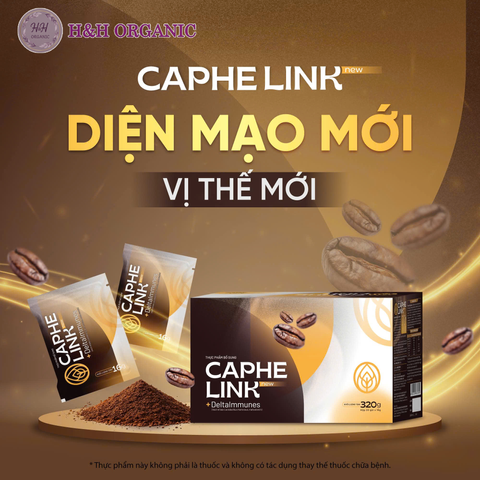 Cà Phê Hòa Tan CAPHE LINK + DeltaImmune 320g - Đậm Vị, Tỉnh Táo, Dễ Uống - Thức Uống Tiện Lợi Cho Ngày Mới Năng Động