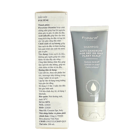 Dầu Gội Foltene 200ml - Giảm Gàu, Ngứa và Làm Sạch Da Đầu, Tăng Cường Sức Khỏe Tóc, Phù Hợp Với Da Đầu Dầu