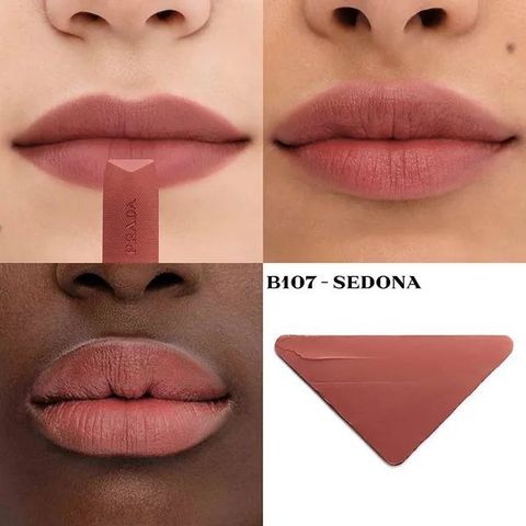 Son Prada Monochrome B107 Sedona - Son Môi Matte Hồng Đất Chính Hãng, Đặc Biệt Chăm Sóc Môi, Phong Cách Sang Trọng, Hạn Chế Bóng Nhờn