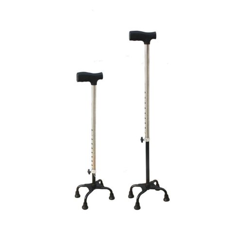 Gậy chống 4 chân điều chỉnh cao cho người già - Gậy hỗ trợ đi lại inox chắc chắn, an toàn cho người phục hồi chức năng