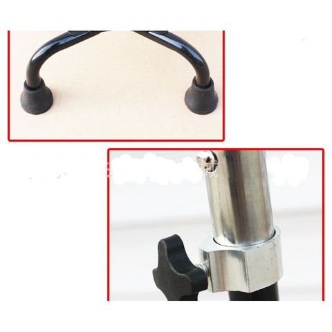 Gậy chống 4 chân điều chỉnh cao cho người già - Gậy hỗ trợ đi lại inox chắc chắn, an toàn cho người phục hồi chức năng