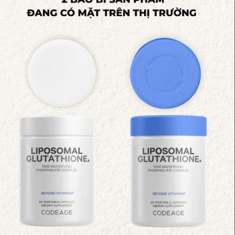 Viên Uống Codeage Liposomal Glutathione 1000mg - Hỗ Trợ Trắng Da, Ngăn Ngừa Oxy Hóa, Cải Thiện Tình Trạng Nám Da, Quy Cách 60 Viên
