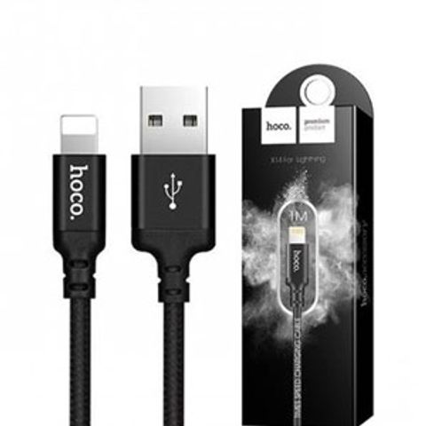 Cáp Sạc Nhanh Hoco X14 cho iPhone - Dây Đồng 1m, Tốc Độ 2.4A, Bện Nylon Bền Bỉ - Phụ Kiện Điện Thoại Tiện Lợi