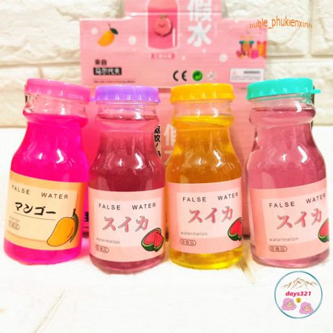 Chai Slime Nước Hoa Quả Mix Đào Dưa Hấu Vải 9 Màu Sắc - Đồ Chơi Nhờn Ma Quái Squishy Vui Nhộn Cho Trẻ Em và Người Lớn