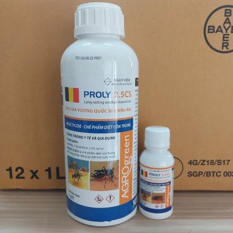 Thuốc Diệt Côn Trùng PROLY 2.5CS 1 Lít Bỉ - Hiệu Quả Diệt Muỗi, Ruồi, Kiến, Gián và Rệp Giường - An toàn cho Gia Đình và Thú Cưng
