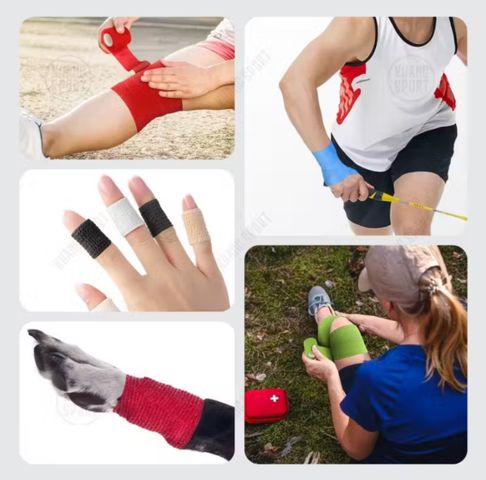 Băng Dán Quấn Cơ Thể Thao Cao Su Non - Chống Chấn Thương, Giúp Bảo Vệ Khớp, Đa Năng, Tái Sử Dụng, Tiện Lợi, Nhiều Màu Sắc