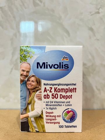 Vitamin Tổng Hợp Mivolis A-Z Komplett AB 50 Depot 100 Viên - Bổ Sung Dinh Dưỡng Thiết Yếu Từ Đức, Hỗ Trợ Sức Khỏe Người Cao Tuổi