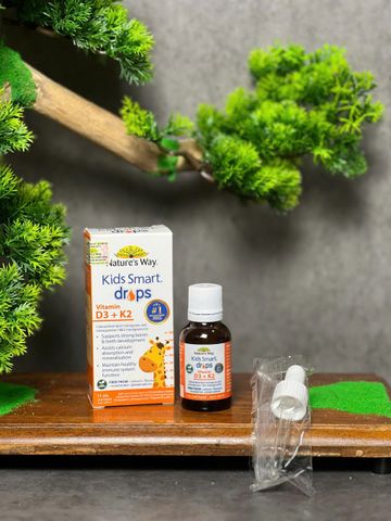 Vitamin D3 + K2 Nature's Way Kids Smart Drops - Hỗ Trợ Hệ Xương Răng Chắc Khỏe Cho Trẻ Sơ Sinh, Tăng Cường Đề Kháng