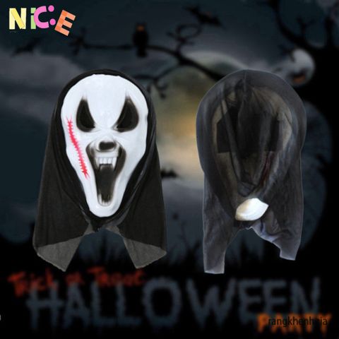 Mặt nạ Halloween Hồn Ma Đầu Skull - Mặt Nạ Halloween Chất Liệu Nhựa Không Độc, Trang Phục Ma Quái Cho Bữa Tiệc Hóa Trang