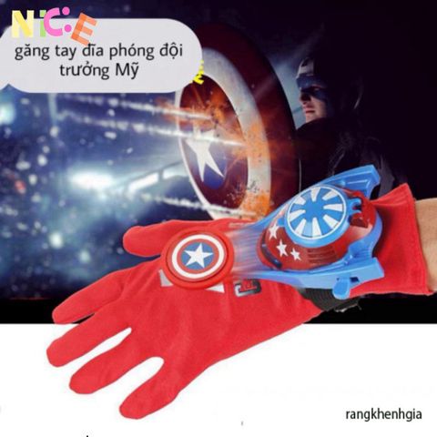 Set hóa trang siêu anh hùng Captain America 5 món - Áo choàng, mặt nạ phát sáng, găng tay, đĩa ném - Đồ chơi trẻ em an toàn và sáng tạo