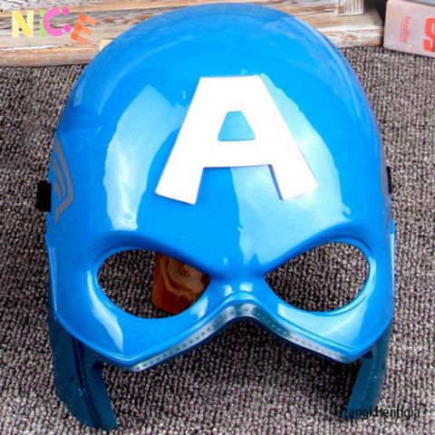 Set hóa trang siêu anh hùng Captain America 5 món - Áo choàng, mặt nạ phát sáng, găng tay, đĩa ném - Đồ chơi trẻ em an toàn và sáng tạo