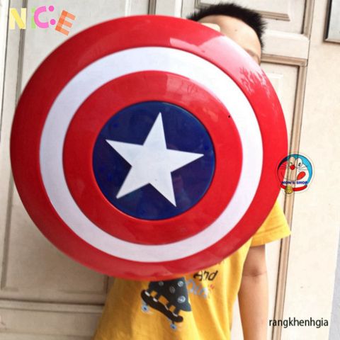Set hóa trang siêu anh hùng Captain America 5 món - Áo choàng, mặt nạ phát sáng, găng tay, đĩa ném - Đồ chơi trẻ em an toàn và sáng tạo