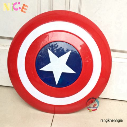 Set hóa trang siêu anh hùng Captain America 5 món - Áo choàng, mặt nạ phát sáng, găng tay, đĩa ném - Đồ chơi trẻ em an toàn và sáng tạo