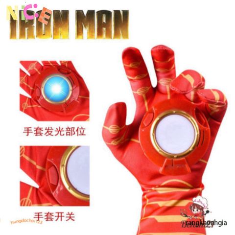 Bộ Siêu Anh Hùng Iron Man 5 Món - Áo Choàng, Mặt Nạ LED, Khiên và Gậy Phát Sáng - Đồ Chơi Hóa Trang Cho Trẻ Em