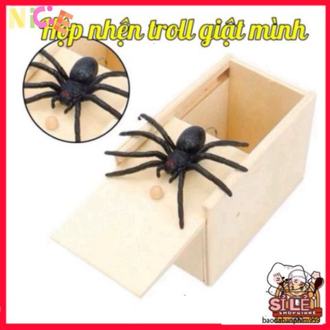 Hộp Nhện Troll Gây Sốc - Trò Chơi Vui Nhộn Với Nhện Silicon Nhảy Ra - Món Quà Hài Hước Cho Bạn Bè và Gia Đình